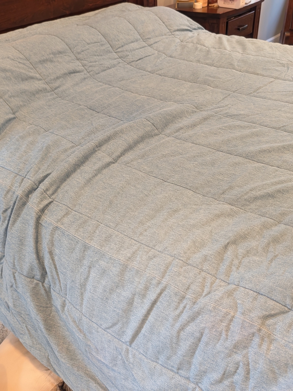 RALPH LAUREN Denim Chambray Comforter Full/Queen Bed Spread with RL Flag Patch - Picture 8 of 13